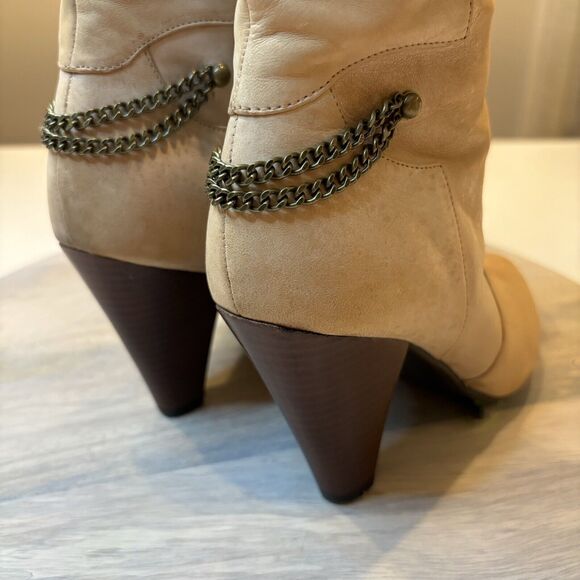 Caressa Women's Brown‎ Cream Leather Heeled Side Zip Boots US Size 6.5 M - Picture 7 of 13